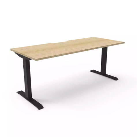 Picture of RAPIDLINE BOOST STATIC SINGLE SIDED WORKSTATION 1500MM NATURAL OAK TOP / BLACK FRAME