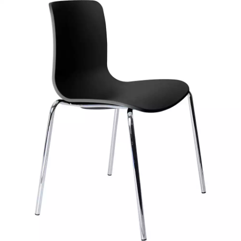 Picture of DAL ACTI CHAIR 4-LEG CHROME FRAME BLACK POLYPROP SHELL 350MM