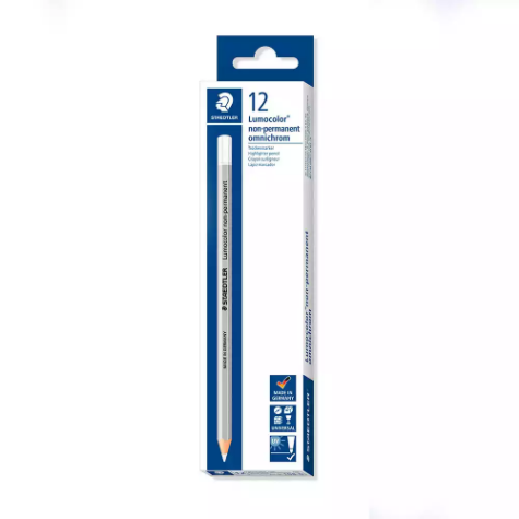 Picture of STAEDTLER 108 LUMOCOLOR NON-PERMANENT OMNICHROM PENCIL WHITE BOX 12