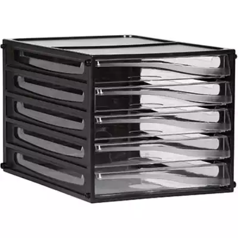 Picture of ESSELTE DESKTOP FILING 5 DRAWERS A4 BLACK FRAME