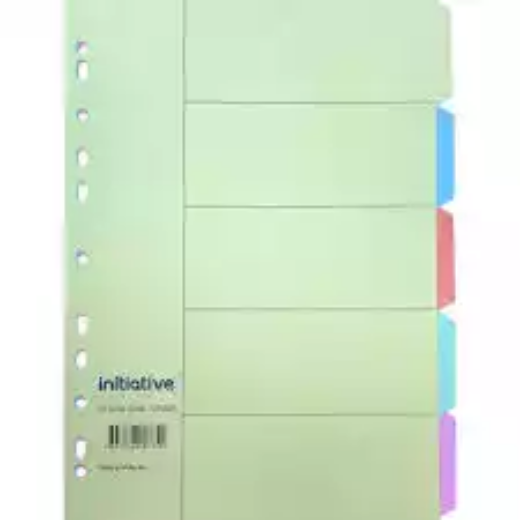 Picture of INITIATIVE DIVIDERS MANILLA 5 TAB A4 PASTEL COLOURS