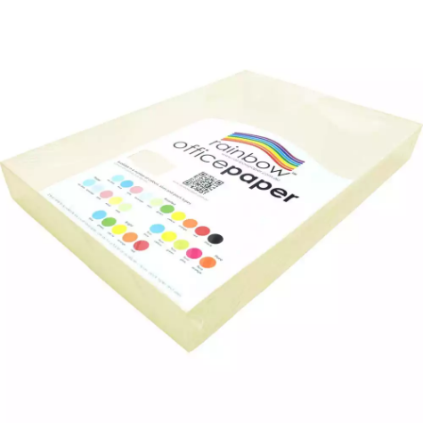 Picture of RAINBOW COLOURED A3 COPY PAPER 80GSM 500 SHEETS IVORY