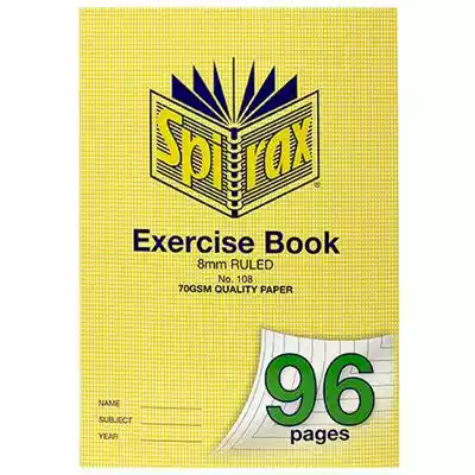 Picture of SPIRAX 108 EXERCISE BOOK 8MM RULED 70GSM A4 96 PAGE