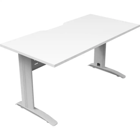 Picture of DELUXE RAPID SPAN STRAIGHT DESK WITH METAL MODESTY PANEL 1800 X 750 X 730MM WHITE/NATURAL WHITE