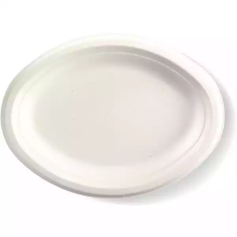 Picture of BIOPAK BIOCANE OVAL PLATE 260 X 190MM WHITE PACK 125