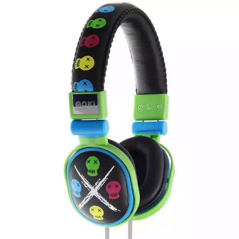 Picture of MOKI POPPER HEADPHONES BLACK SKULL