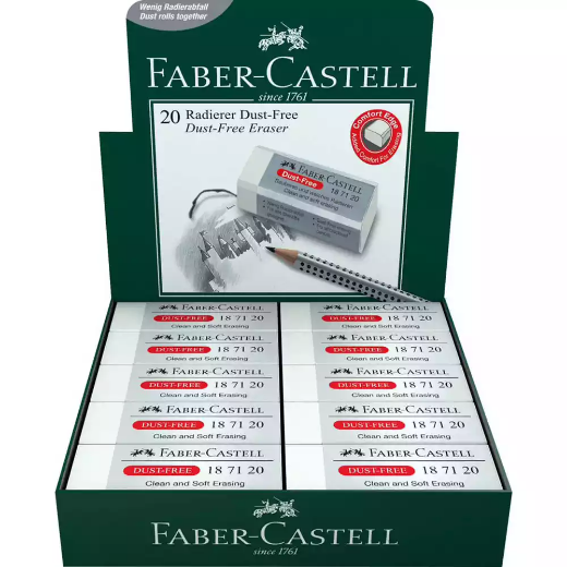 Picture of FABER-CASTELL DUST FREE ERASERS LARGE BOX 20