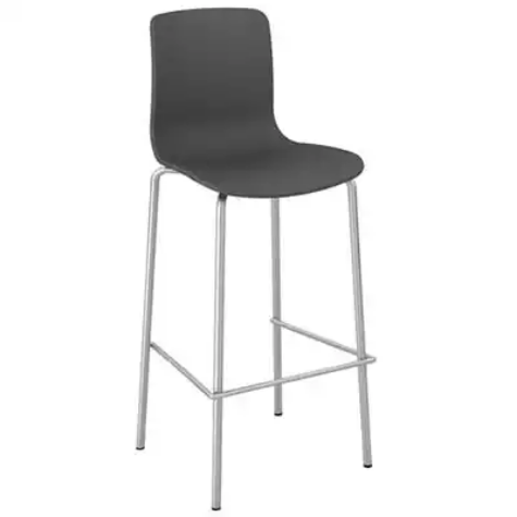 Picture of DAL ACTI CHAIR 4-LEG LOW BARSTOOL CHROME FRAME CHARCOAL SHELL