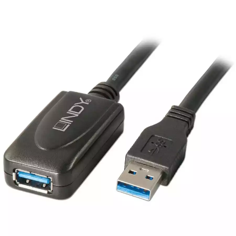 Picture of LINDY 43155 ACTIVE EXTENTION CABLE USB-A 3.0 5M BLACK