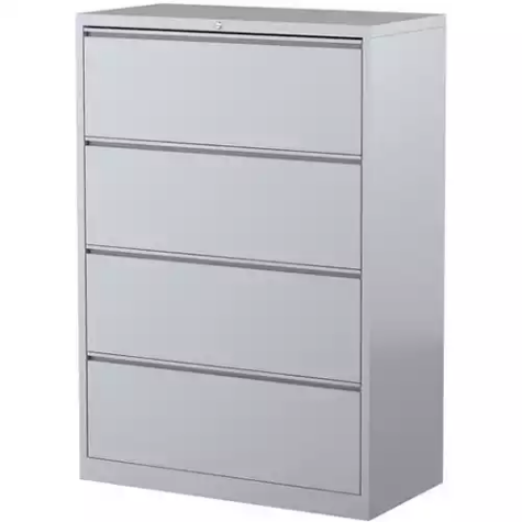 Picture of STEELCO LATERAL FILING CABINET 4 DRAWER 1320 X 915 X 463MM SILVER GREY