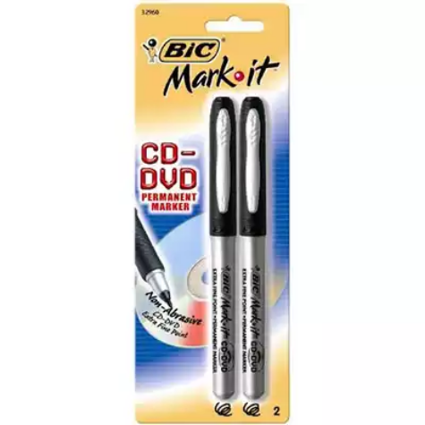 Picture of BIC MARK-IT CD/DVD MARKER BLACK BULLET POINT 0.6MM PACK 2