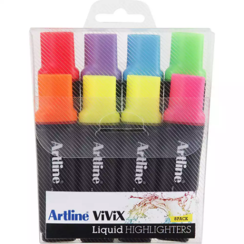 Picture of ARTLINE VIVIX HIGHLIGHTER CHISEL ASSORTED WALLET 8