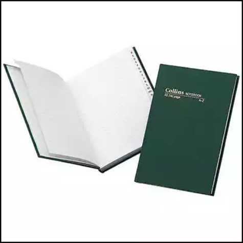 Picture of COLLINS CASEBOUND NOTEBOOK A-Z INDEX 240 PAGE A5 GREEN