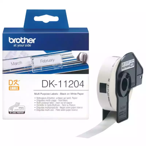 Picture of BROTHER DK-11204 LABEL ROLL 17 X 54MM WHITE ROLL 400