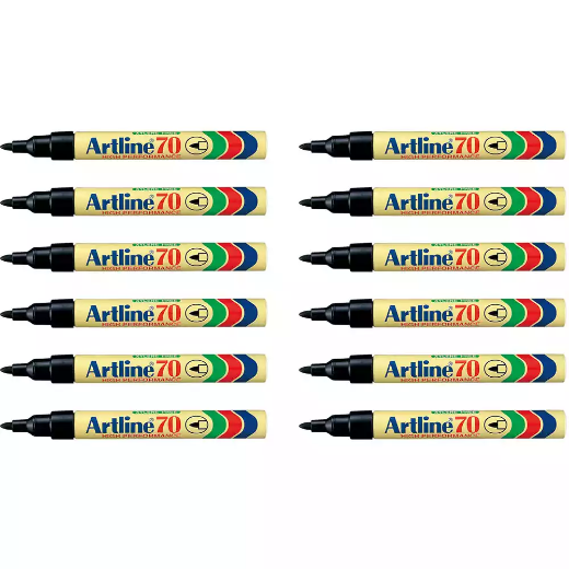 Picture of ARTLINE 70 PERMANENT MARKER BULLET 1.5MM ASSORTED BOX 12