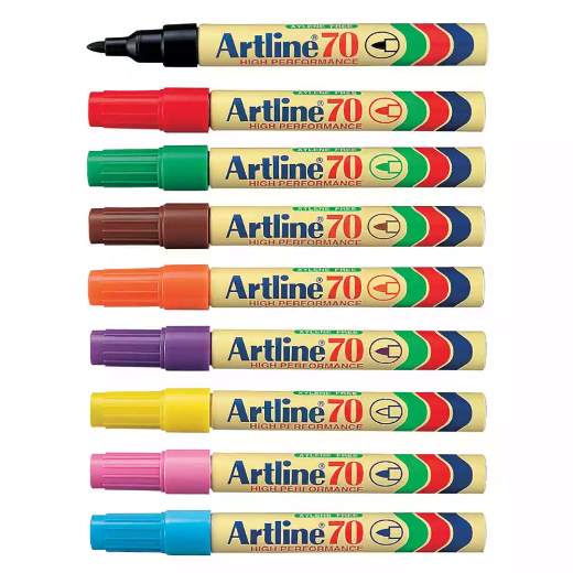 Picture of ARTLINE 70 PERMANENT MARKER BULLET 1.5MM ASSORTED BOX 12