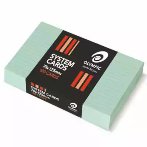 Picture of OLYMPIC RULED SYSTEM CARDS 75 X 125MM GREEN PACK 100