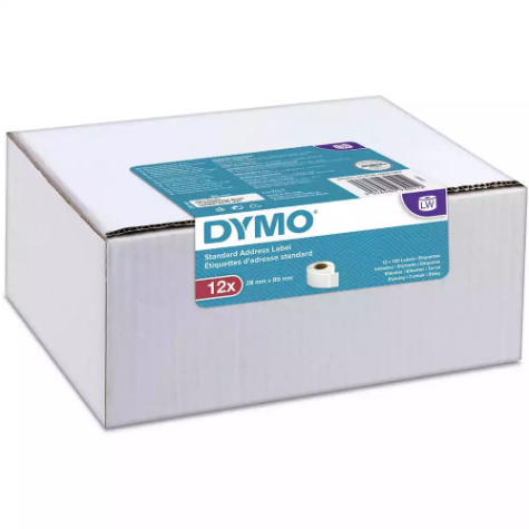 Picture of DYMO 99010 LW ADDRESS LABELS 89 X 28MM WHITE ROLL 130 BOX 12