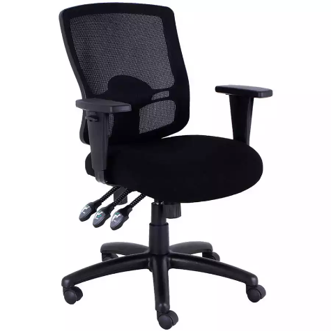 Picture of SYLEX WRANGLER CHAIR MEDIUM MESH BACK ARMS ANTIMICROBIAL FABRIC BLACK