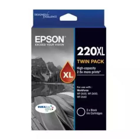 Picture of EPSON 220XL INK CARTRIDGE HIGH YIELD BLACK PACK 2