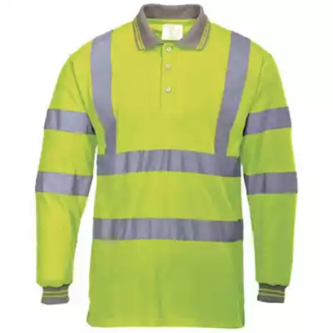 Picture of PORTWEST S277 HI-VIS POLO SHIRT LONG SLEEVED YELLOW XXL