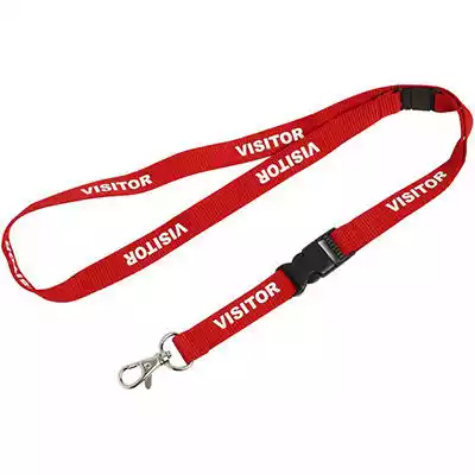 Picture of REXEL ID LANYARD PRE-PRINTED VISITOR RED PACK 5