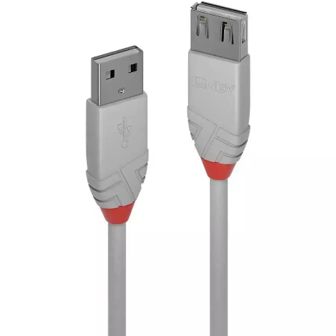 Picture of LINDY 36713 ANTHRA LINE USB-A 2.0 EXTENSION CABLE 2M GREY