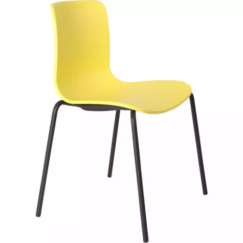 Picture of DAL ACTI CHAIR 4-LEG BLACK POWDERCOAT FRAME YELLOW POLYPROP SHELL