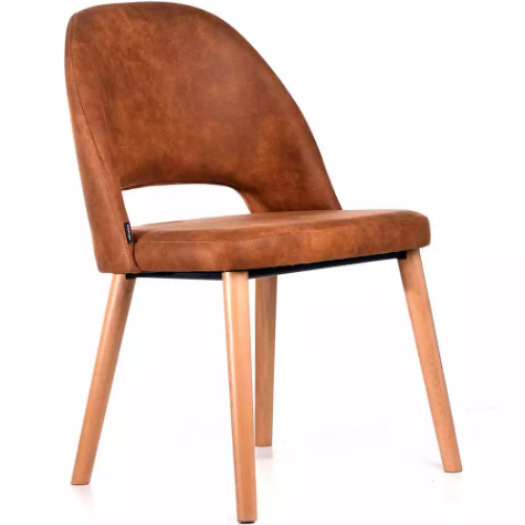 Picture of DURAFURN SEMIFREDDO CHAIR TROJAN OAK LEGS TAN FABRIC SEAT