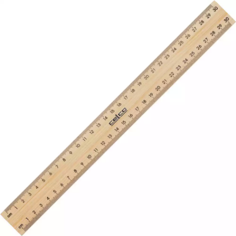 Picture of CELCO RULER POLISHED WOOD DRILLED METAL EDGE 300MM