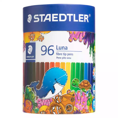 Picture of STAEDTLER LUNA MARKERS FIBRE TIP 1.0MM ASSORTED COLOURS PACK 96