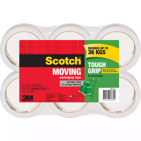 Picture of SCOTCH 3500-6-AU TOUGH GRIP MOVING TAPE 48MM X 50M PACK 6