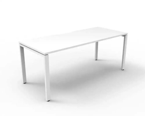 Picture of RAPID INFINITY DELUXE 1 PERSON PROFILE LEG SINGLE SIDED WORKSTATION 1500 X 750 X 730MM NATURAL WHITE TOP / WHITE FRAME