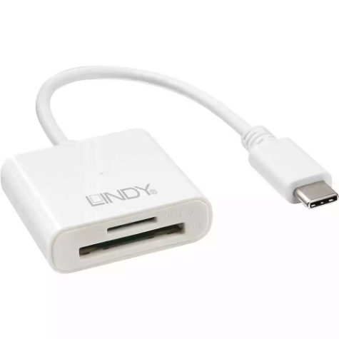 Picture of LINDY 43185 TYPE C SD CARD READER USB 3.1 WHITE