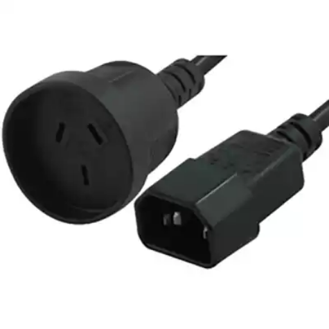 Picture of COMSOL UPS POWER CABLE IEC-C14 PLUG TO 3-PIN SOCKET 1.5M BLACK