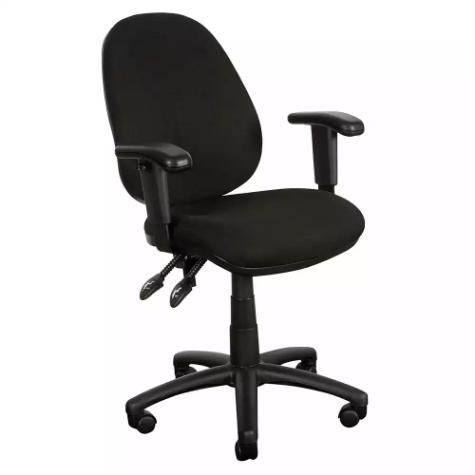 Picture of YS DESIGN 08 TYPIST CHAIR HIGH BACK PU BLACK WITH ARMS