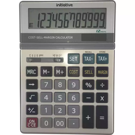 Picture of INITIATIVE DESKTOP CALCULATOR 12 DIGIT DUAL POWERED LARGE GREY