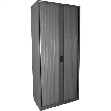 Picture of STEELCO TAMBOUR DOOR CABINET 5 SHELVES 2000H X 900W X 463D MM BLACK SATIN