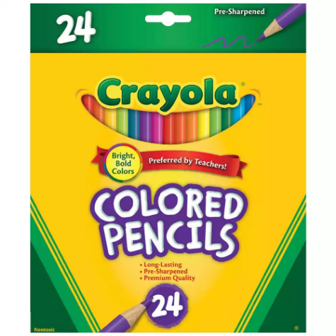 Picture of CRAYOLA STANDARD COLOURED PENCILS 3.3MM ASSORTED PACK 24