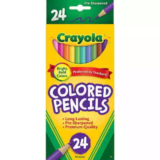 Picture of CRAYOLA STANDARD COLOURED PENCILS 3.3MM ASSORTED PACK 24