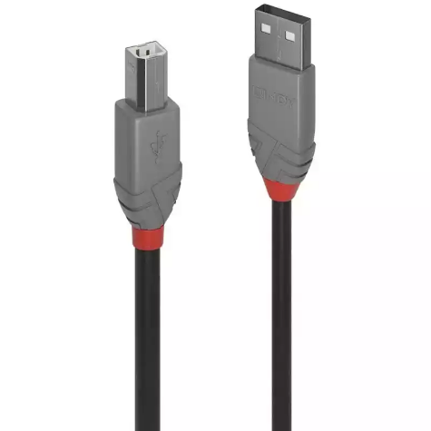 Picture of LINDY 36673 ANTHRA LINE USB-A TO USB-B 2.0 CABLE 2M BLACK