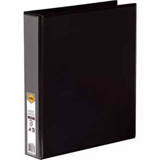 Picture of MARBIG CLEARVIEW INSERT RING BINDER 2D 38MM A4 BLACK