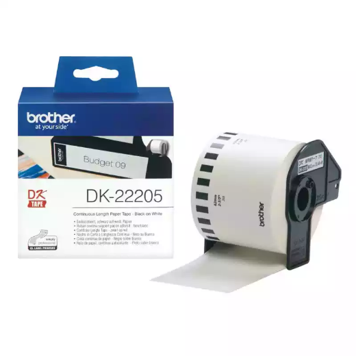 Picture of BROTHER DK-22205 CONTINUOUS PAPER LABEL ROLL 62MM X 30.48M WHITE