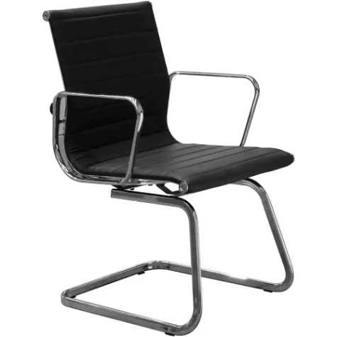 Picture of AERO VISITOR CHAIR CANTILEVER BASE MEDIUM BACK ARMS LEATHER BLACK