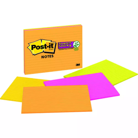 Picture of POST-IT 6845-SSPL SUPER STICKY LINED NOTES 149 X 200MM RIO DE JANEIRO PACK 4