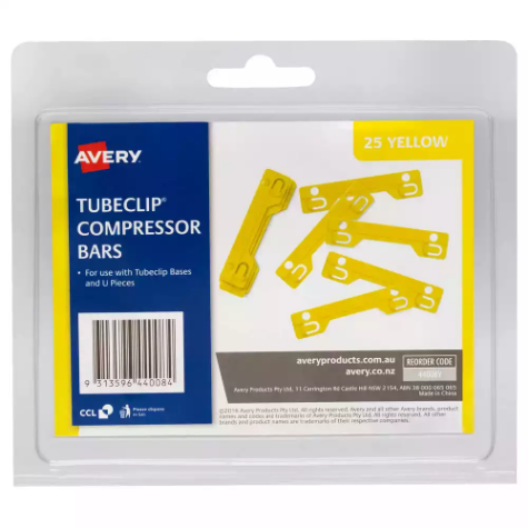 Picture of AVERY 44008Y TUBECLIP COMPRESSOR BAR YELLOW PACK 25