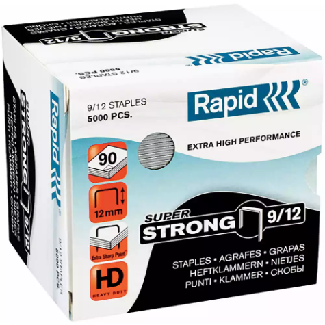 Picture of RAPID EXTRA HIGH PERFORMANCE SUPER STRONG STAPLES 9/12 BOX 5000
