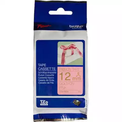 Picture of BROTHER TZE-RE34 RIBBON TAPE 12MM GOLD ON PINK