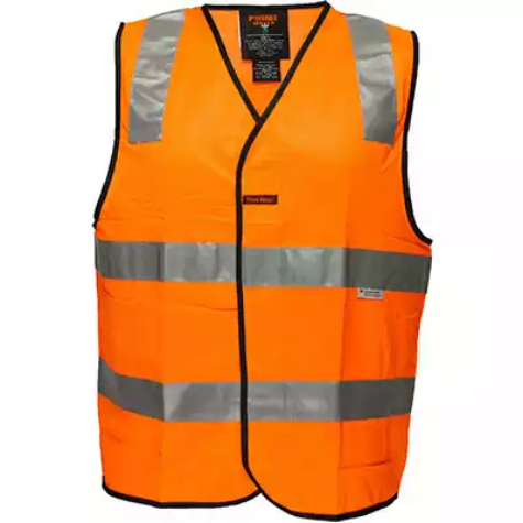 Picture of PRIME MOVER MV102 HI-VIS VEST HOOK N LOOP CLOSURE REFLECTIVE TAPE ORANGE 2XL