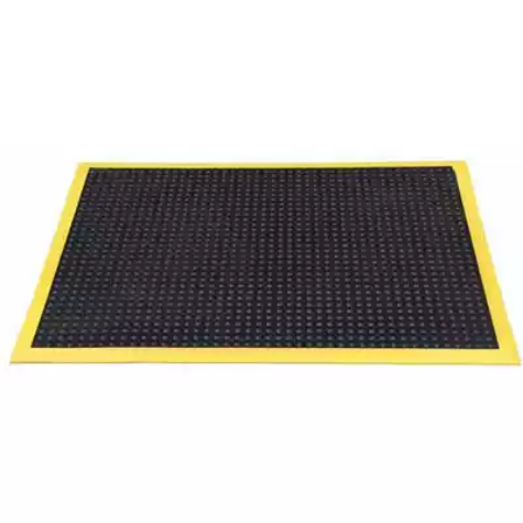 Picture of ITALPLAST ANTI-FATIGUE BUBBLE MAT 1200 X 900MM BLACK/YELLOW BORDER